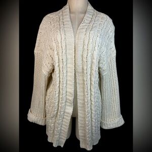 Umgee Cream Cable Knit Cardigan Women’s XL
